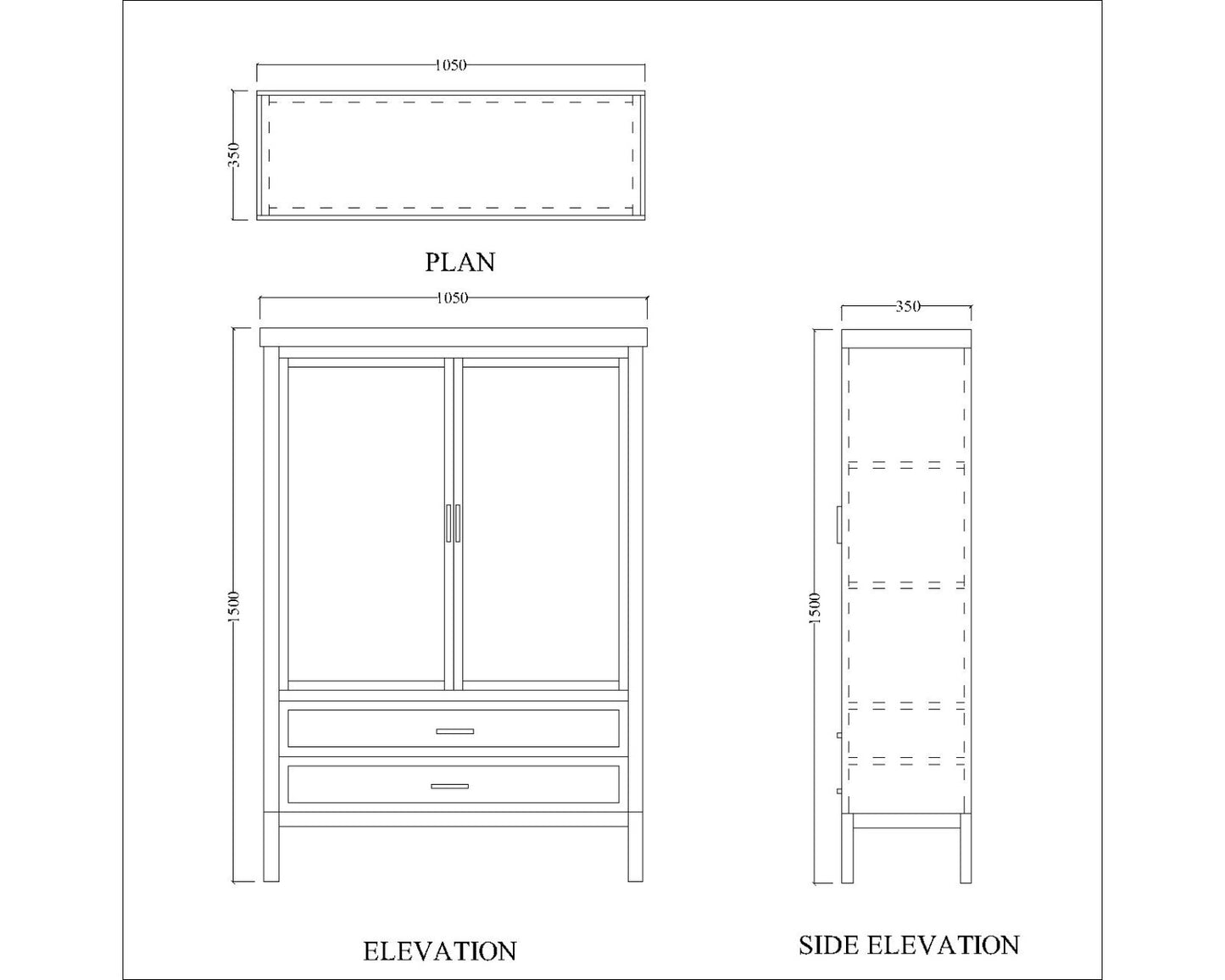 Cabinet, Solid Wood Cabinet, Dark Brown Color Cabinet, Cabinet with Drawer,  Cabinet with Shutter, Cabinet- VT- 10038