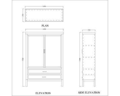 Cabinet, Solid Wood Cabinet, Dark Brown Color Cabinet, Cabinet with Drawer,  Cabinet with Shutter, Cabinet- VT- 10038