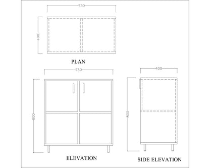 Storage Unit, Wood Storage Unit, Storage Unit  with Shutter , Storage Unit  with Open Shelf ,Storage Unit with Ms Leg in Gold Finish  , Storage Unit  - VT - 11004