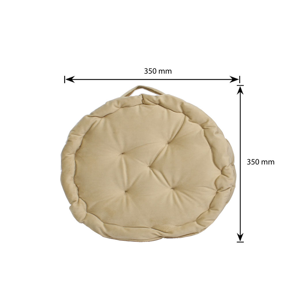 Cushion , Cushion in Round  Shape, Cushion for Car , Cushion in Light Brown Color , Puffy Seater for Sofa , Puffy Seater for Chair , Cushion  - VT - 15006