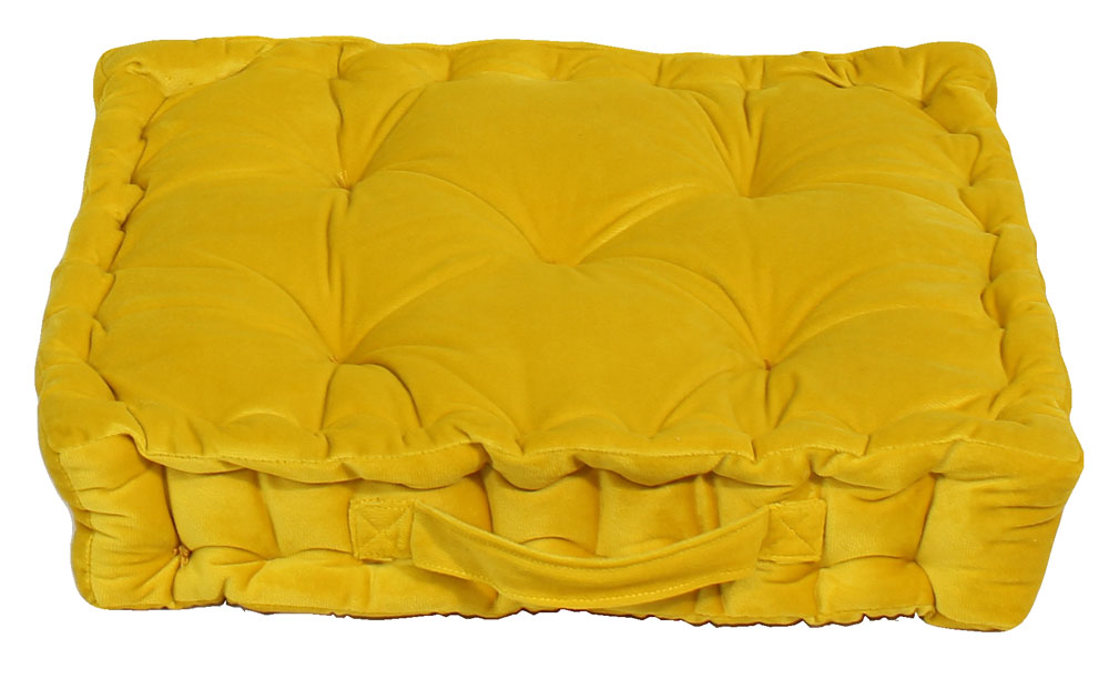 Cushion , Cushion in Square Shape ,Cushion for Car, Cushion in Yellow Color , Puffy Seater for Sofa , Puffy Seater for Chair , Cushion  - VT - 15007