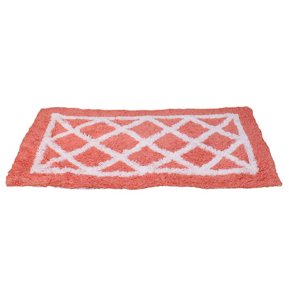 Bath Linen, Peach & White Bath Linen, Rectangular Bath Linen, Bath Linen - VT - 15031