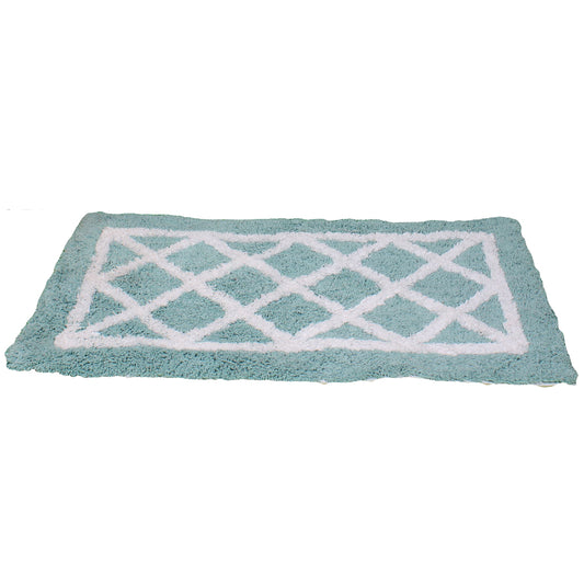 Bath Linen, Green & White Bath Linen, Rectangular Bath Linen, Bath Linen - VT - 15032