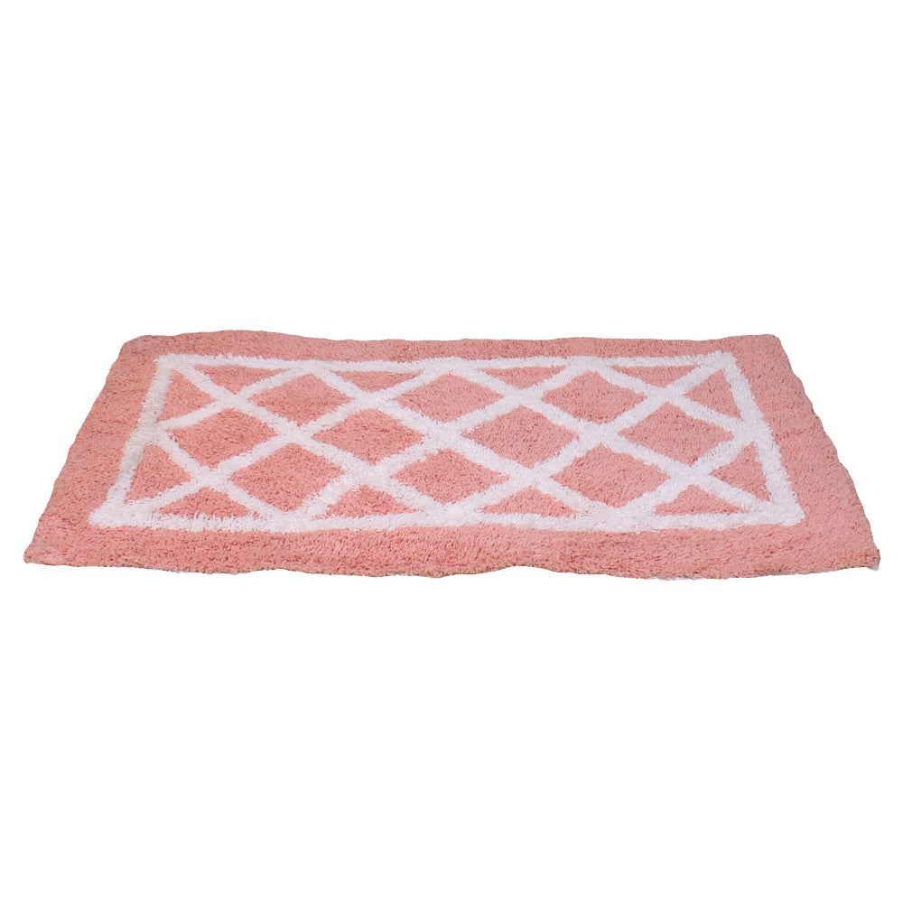 Bath Linen,  Light Peach & White Bath Linen, Rectangular Bath Linen, Bath Linen - VT - 15033