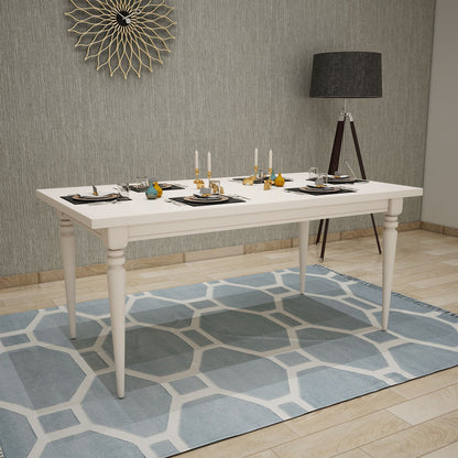 Buy Rectangular White Dining Table for Modern Dining Spaces at Low Price- VT - 3050