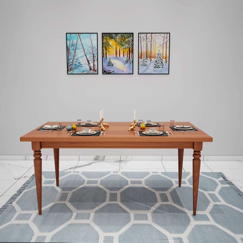 Buy Rectangular Wooden Dining Table with Contemporary Finish Online- VT-3051