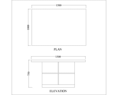 Rectangular White Dining Table for Modern Interiors - VT3054