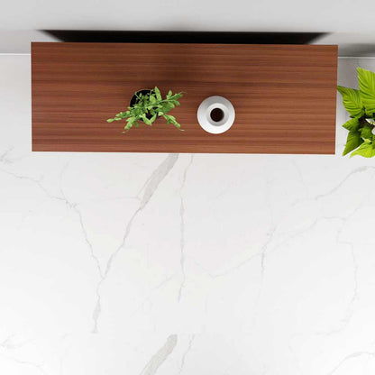 Dark Walnut Finish Shoe Cabinet with Louvered Dual Door & Open Side Shelves, Sleek Metal Legs – VT-10067