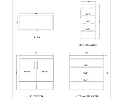 Buy Light Wood & Black Shoe Rack with Shutter, Open Shelf, and Golden MS Legs  VT-10072