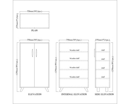 Modern Grey & Natural Wood Tall Shoe Cabinet – VT-10076