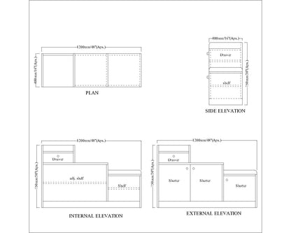 Multipurpose Shoe Cabinet with Cushioned Seating, Drawer & Dual Storage Cabinets – Walnut Finish with White Doors – VT-10078