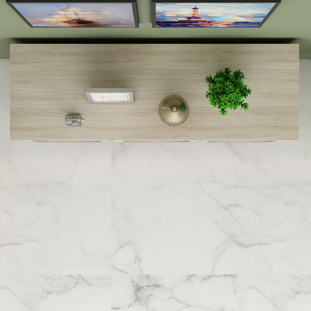 Modern Brown Wooden Shoe Cabinet with Gold Legs and Storage - VT-10083