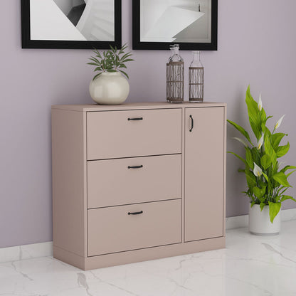 Beige Shoe Rack with Flip Shutter, Unique Vanity Design  VT-10085