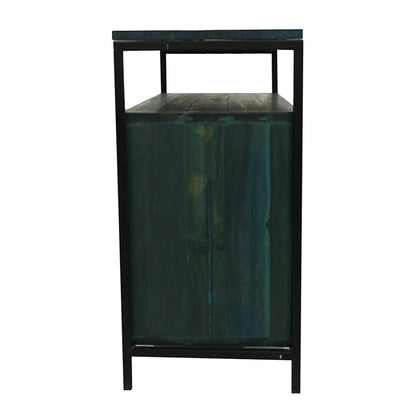 Cabinet, Solid Wood & MS Cabinet, Green Color Cabinet, Cabinet with Shutter, Cabinet with Open Shelf, Cabinet - VT10087