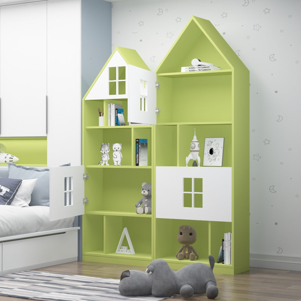 Kids Unit, Storage Unit for kids, Green & White Color Unit, Kids Unit - VT10097