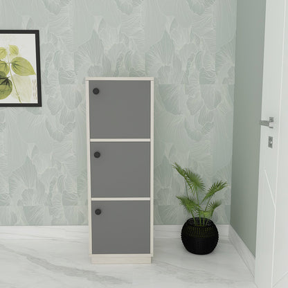 Cabinet, Grey & White Cabinet, Cabinet with Shutters, Cabinet for Multiple use, Cabinet - VT10101