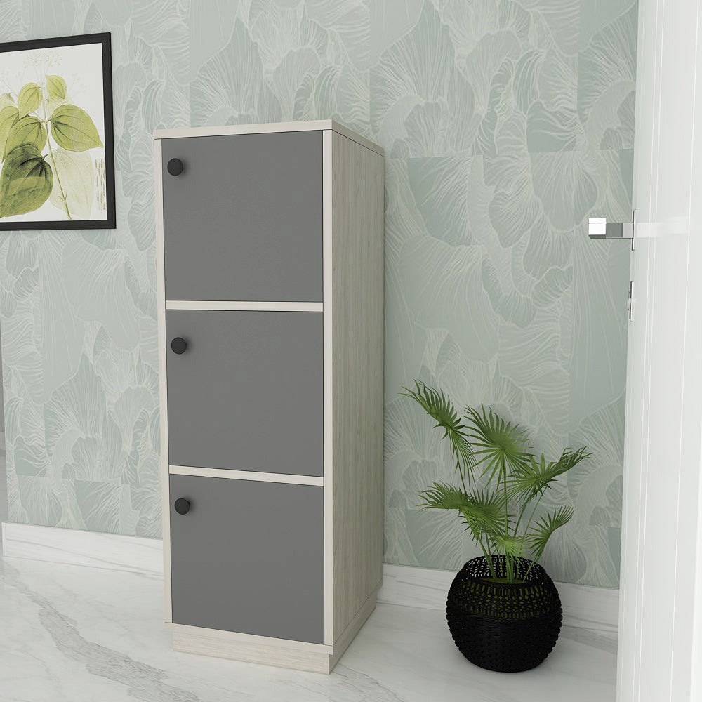 Cabinet, Grey & White Cabinet, Cabinet with Shutters, Cabinet for Multiple use, Cabinet - VT10101