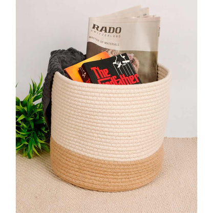 Storage Basket , (i541_2_10_1), Storage Basket With Beige & OFF-White Color, Storage Basket  - VT11016