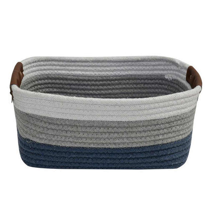 Storage Basket , (i469_1_1), Storage Basket With Blue, Grey & White Color, Storage Basket  - VT11023