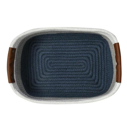 Storage Basket , (i469_1_1), Storage Basket With Blue, Grey & White Color, Storage Basket  - VT11023