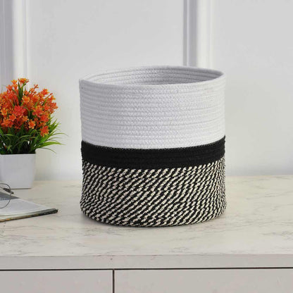 Storage Basket , (i467_11_1), Storage Basket With White & Black Color, Storage Basket  - VT11025