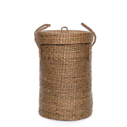 Storage Basket (KWLB1), Kraftinn Water Hyacinth Laundry Basket with Lid, Laundry Basket with Brown Color, Storage Basket  - VT11038