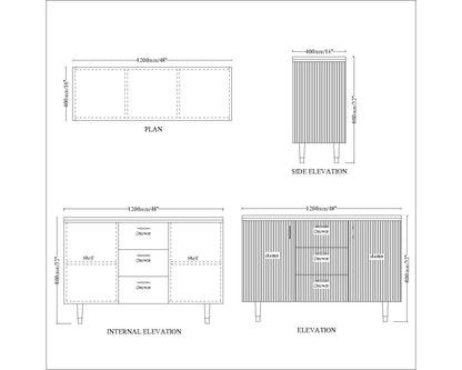 Chest of Drawer, White Color Cabinet, Chest of Drawer with Shutter & Drawer, Chest of Drawer  - VT11042