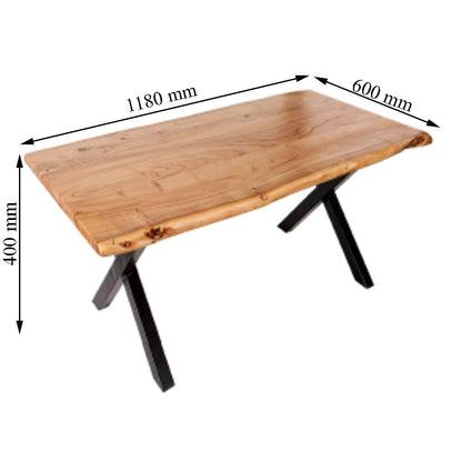 Coffee Table, Black & Brown Coffee Table, Coffee Table with Metal Legs, Coffee Table - VT12096