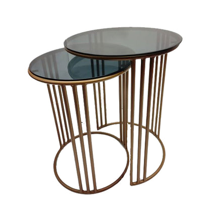 Nesting Table, Nesting Table in Golden & Black Color, Nesting Table- VT12098