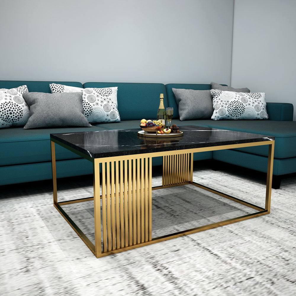 Coffee Table, Coffee Table with Black & Gold Color, Coffee Table - VT12102