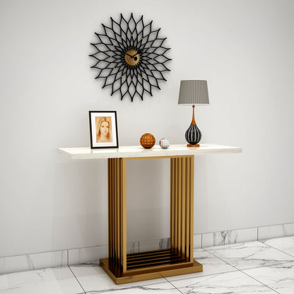 Console Table, Console Table with White & Gold Color, Console Table - VT12103