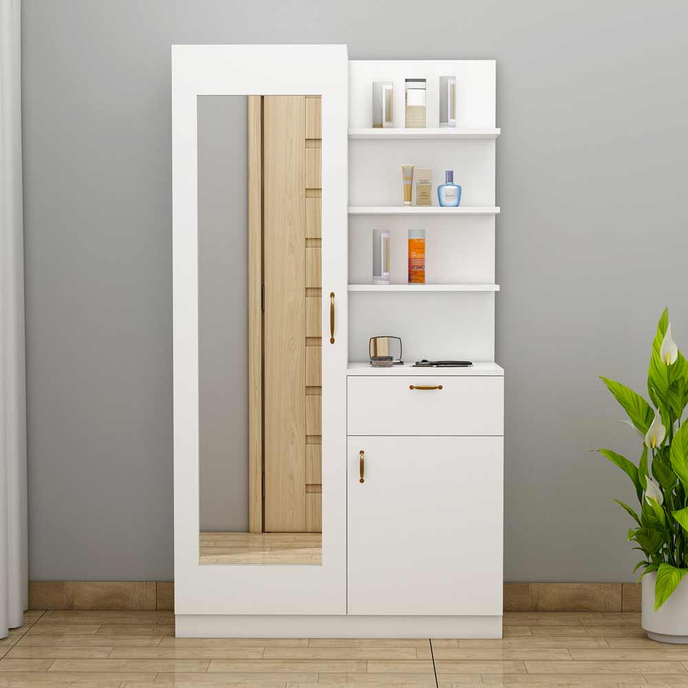 Dressing Table,Dressing Table Design, Dressign for Bedroom, Designer Dressing Table, Dressing With Storage, Dressing Table in White Color, Dressing Table - VT12130