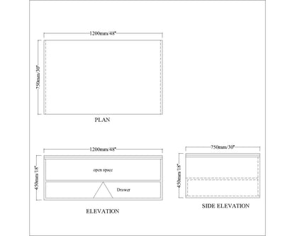 Coffee Table, Coffee Table in White Color, Coffee Table with Drawer & Open Space, Coffee Table - VT12139