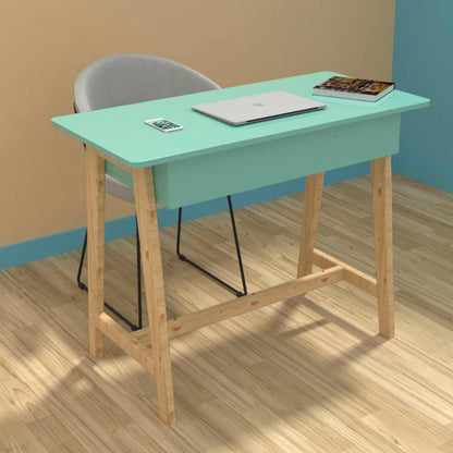 IN2027, Invenzo classic Designer Solid Wood Legs with Sparkle PVC Laminate Finish Study Table (Green), Study Table - VT12147