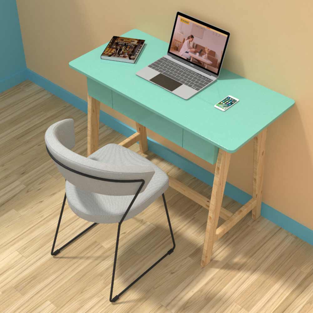 IN2027, Invenzo classic Designer Solid Wood Legs with Sparkle PVC Laminate Finish Study Table (Green), Study Table - VT12147