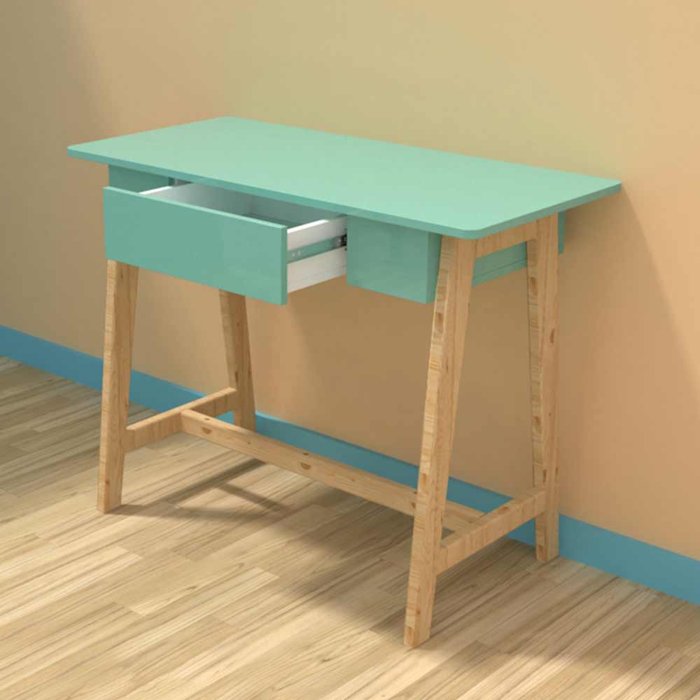 IN2027, Invenzo classic Designer Solid Wood Legs with Sparkle PVC Laminate Finish Study Table (Green), Study Table - VT12147