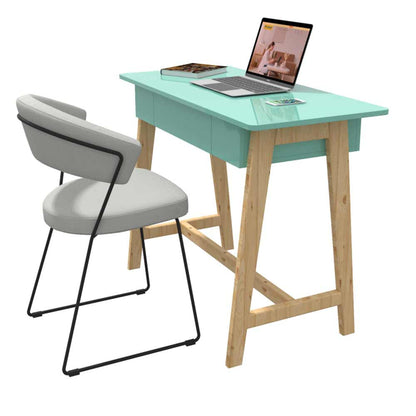 IN2027, Invenzo classic Designer Solid Wood Legs with Sparkle PVC Laminate Finish Study Table (Green), Study Table - VT12147
