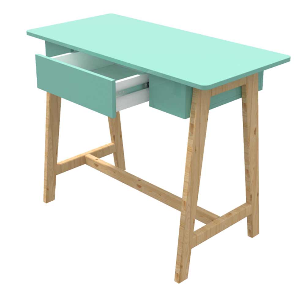 IN2027, Invenzo classic Designer Solid Wood Legs with Sparkle PVC Laminate Finish Study Table (Green), Study Table - VT12147