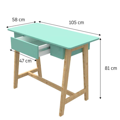 IN2027, Invenzo classic Designer Solid Wood Legs with Sparkle PVC Laminate Finish Study Table (Green), Study Table - VT12147