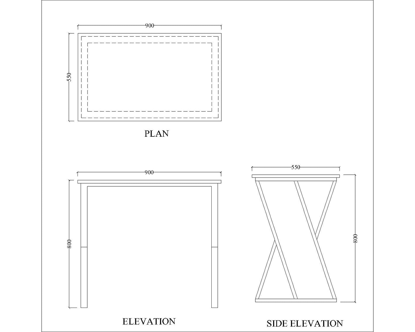 Study Table, White Color Study Table, MS Leg in Black Finish, Study Table - VT12154