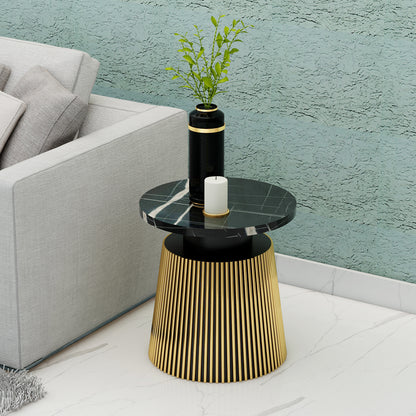 End Table, End Table with Black & Gold Color, Sofa Side Table, End Table with Unique Design, End Table - VT12161