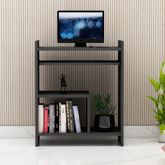 Computer Table, Computer Table in Wooden, Table with Grey Color, Table with Open Shelf, Keyboard space with Soft Close Channel, Study Table-VT12164