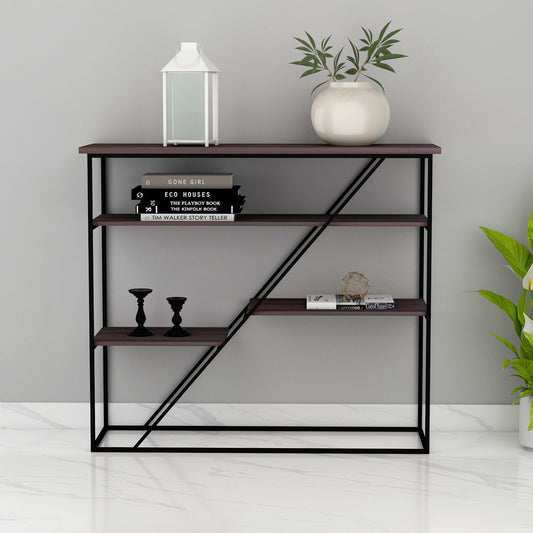 Console Table, Entrance Table, Console Table with Wood & Black Color, Table with open shelf, Console Table - VT12165