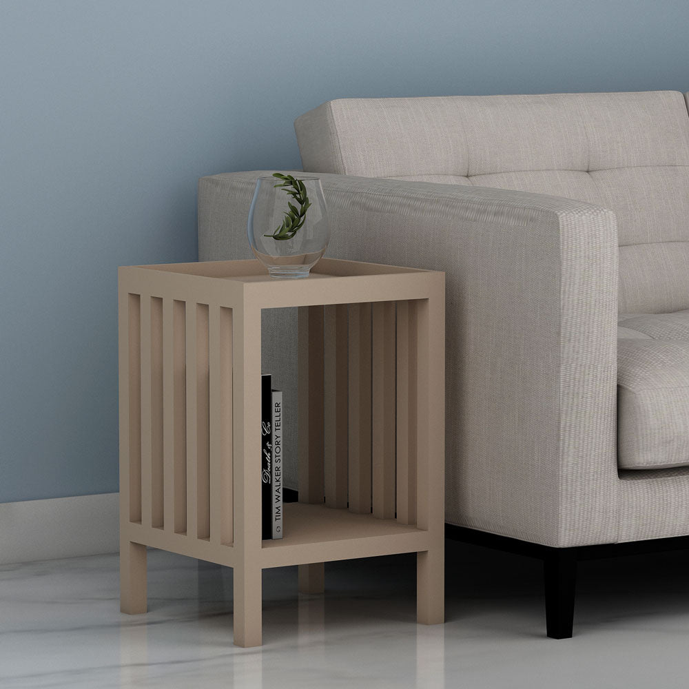 End Table, End Table with Beige Color, Side Table with open shelf, End Table with Living Room, End Table - VT12169