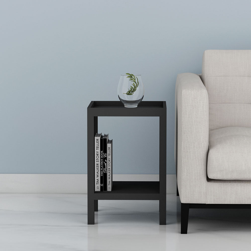 End Table, End Table with Dark Grey Color, Side Table with open shelf, End Table with Living Room, End Table - VT12170