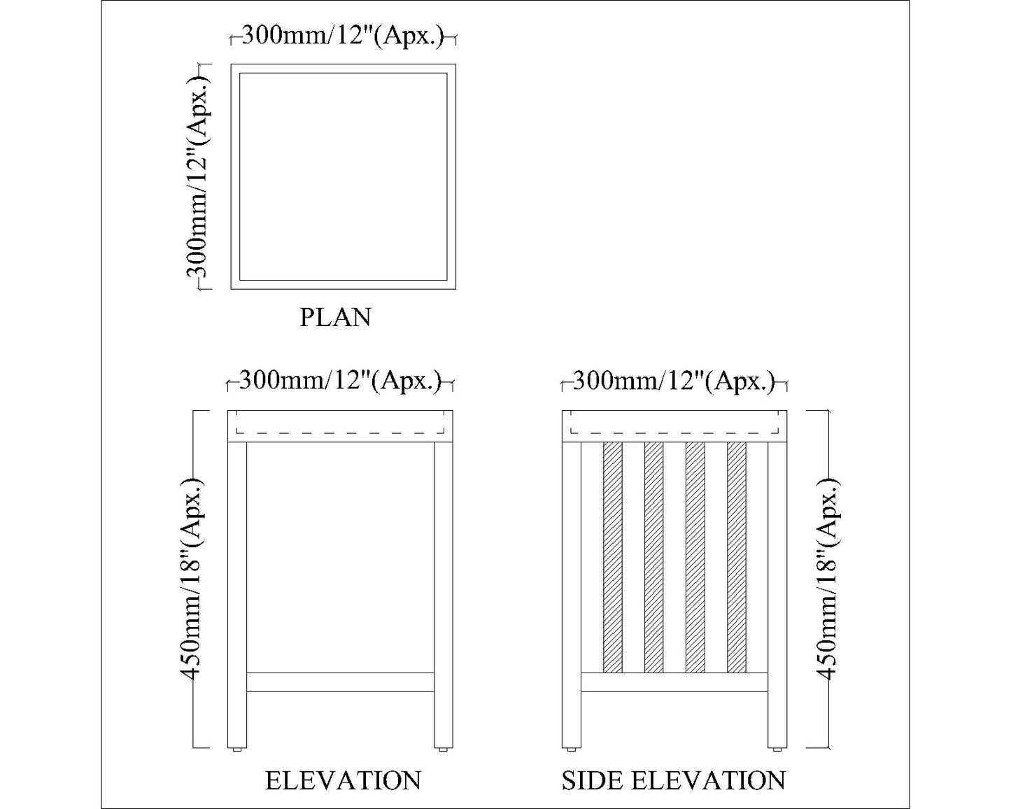 End Table, End Table with Dark Grey Color, Side Table with open shelf, End Table with Living Room, End Table - VT12170