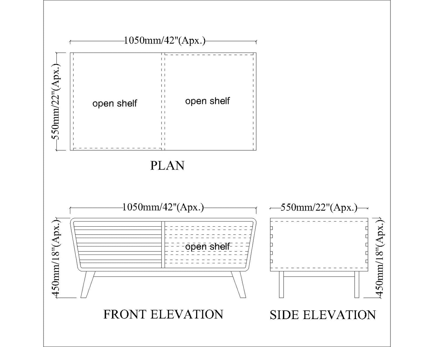 Coffee Table, Center Table, White Center Table, Center Table With Open Shelf, Coffee Table - VT12171