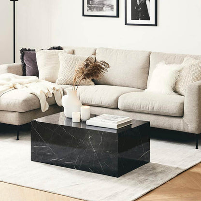 Coffee Table, (BI2818) Coffee Table with Black Marble Finish, Coffee Table cum Side Table, Coffee Table - VT12190