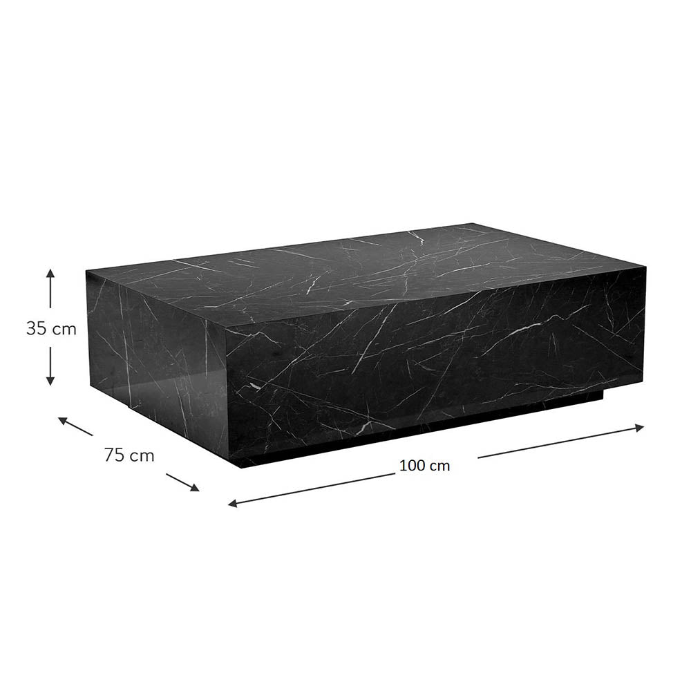 Coffee Table, (BI2821) Coffee table with Black Marble Finish, Coffee Table - VT12193