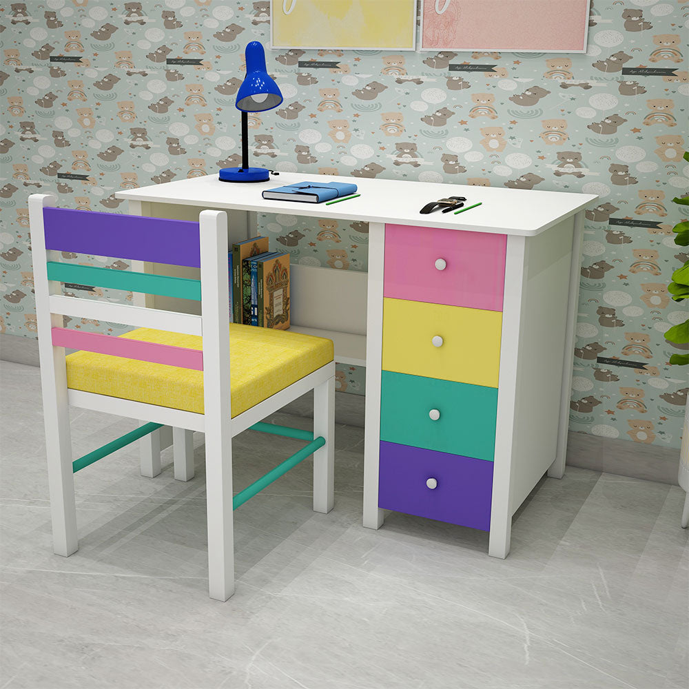 Kids Study Table, Multicolor Study Table, Study Table with Drawer & Shutter, Study Table with Chair, Study Table - VT12196